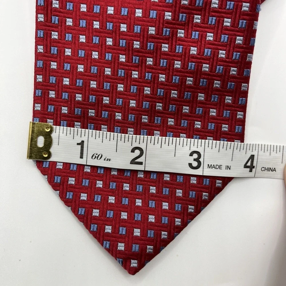 Brooks Brothers 346 Tie Silk Red‎ Geometric